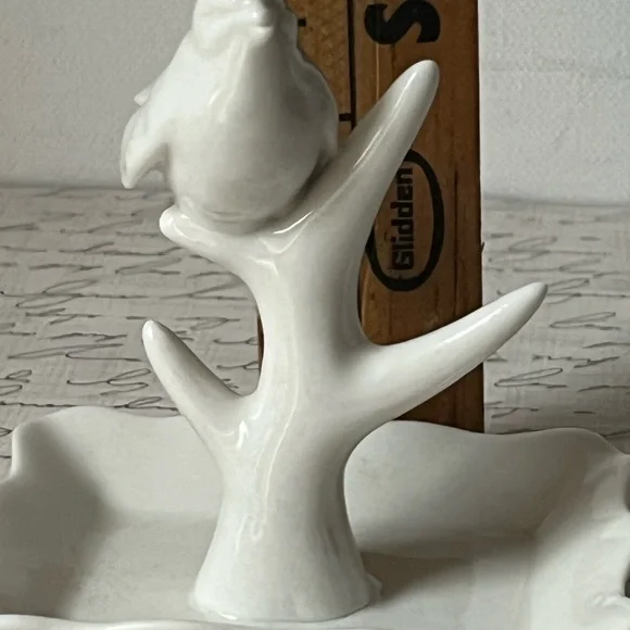 Ring Holder Ceramic, White Bird Bath Jewelry Dish Tray - Picture 3 of 6